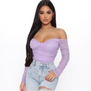 Lavender Off-Shoulder Bodysuit